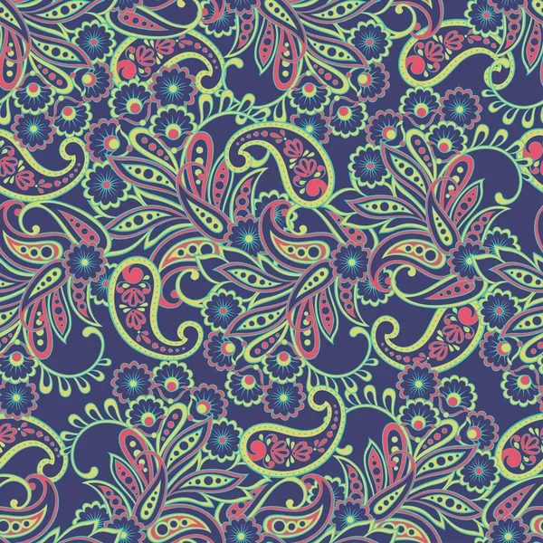 Patrón Sin Costura Floral Paisley — Archivo Imágenes Vectoriales