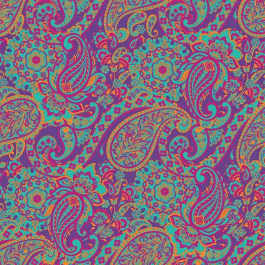 Paisley dikişsiz desen. Batik biçiminde vintage arkaplan
