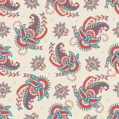 Şal desenli. Kusursuz eski çiçek arkaplanı