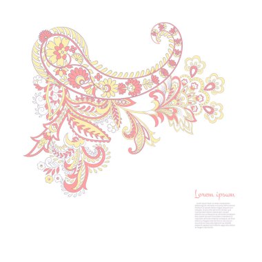 Hint tarzında Vektör Paisley deseni