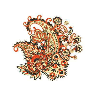 Vektör Paisley münzevi tebrik kartı