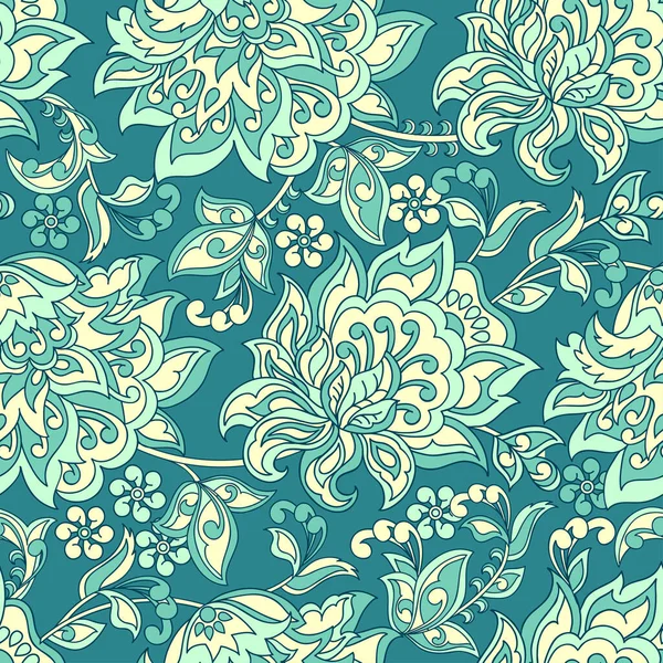 Ethnique Floral Motif Sans Couture Ornement Vectoriel — Image vectorielle