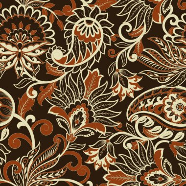 Paisley dikişsiz desen. Batik biçiminde vintage arkaplan