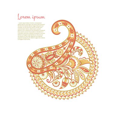 Paisley etnik tecrit süsü. Vektör illüstrasyonu