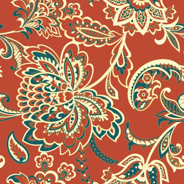 Hint Batik Tarzı Çiçek Deseni