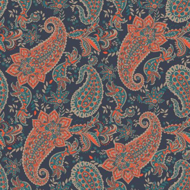 Paisley Damask süsü. Kusursuz Vektör deseni