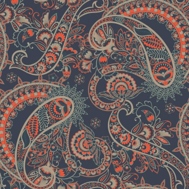 Paisley dikişsiz desen. Batik biçiminde vintage arkaplan