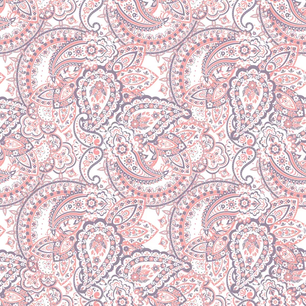 Nahtloses Muster Mit Paisley Ornament Ornate Florale Dekoration Vektorillustration — Stockvektor