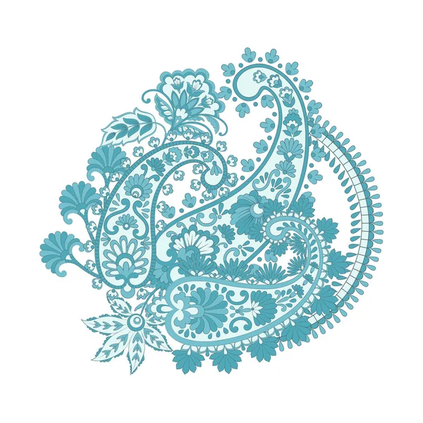 Motif Floral Avec Ornement Paisley Illustration Vectorielle — Image vectorielle