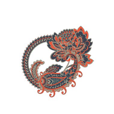 Paisley Çiçek Doğulu Etnik Düzen. Vektör Arapça Süslemesi