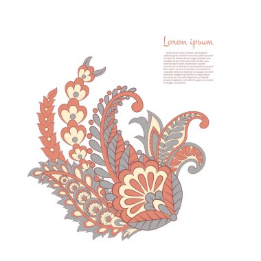 Hint tarzında Vektör Paisley deseni