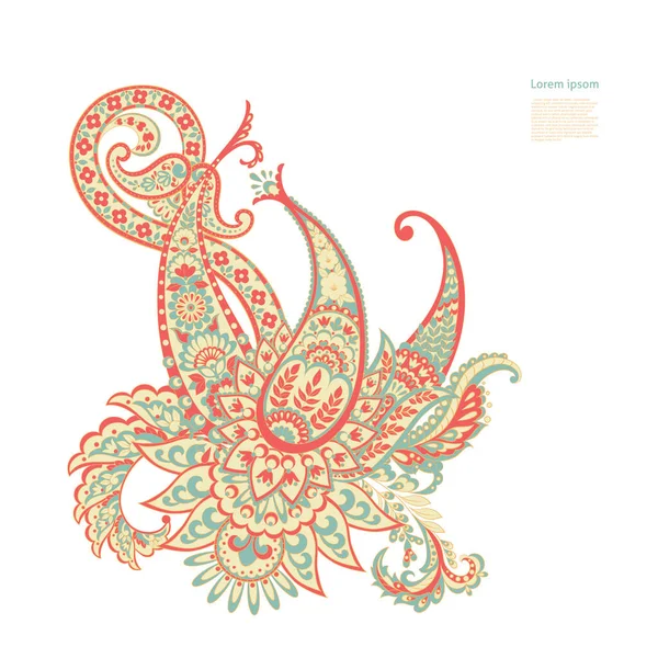 Paisley vektör deseni. Muhteşem çiçek, yapraklar