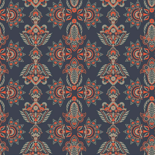 Fundo Vintage Sem Costura Vector Fundo Floral — Vetor de Stock