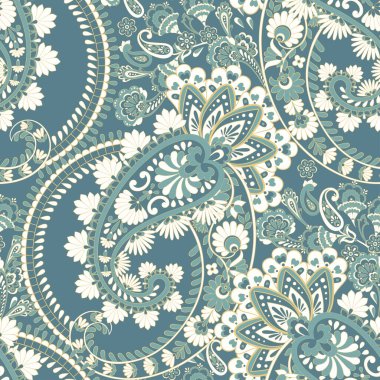 Paisley, kusursuz etnik model. Hint çiçekli bağbozumu