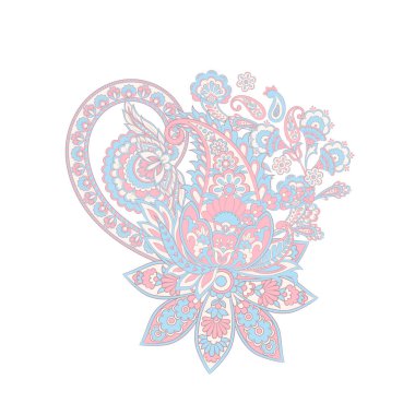Hint tarzı tebrik kartı ile Vektör Paisley deseni