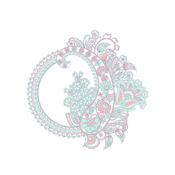 Paisley Floral Oriental Aislado Patrón — Vector de stock