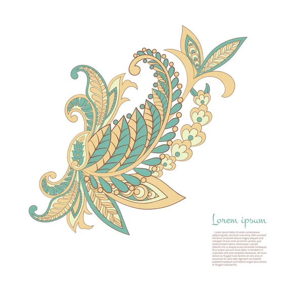 ペイズリーベクトルパターン 素晴らしい花 — ストックベクタ