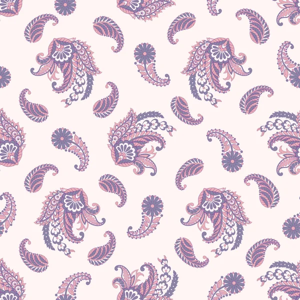 Paisley Modello Etnico Senza Cuciture Con Elementi Floreali — Vettoriale Stock