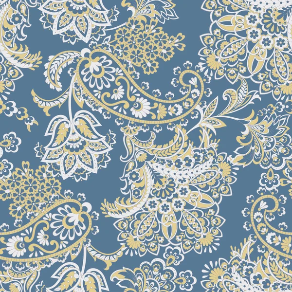 Paisley dikişsiz desen. damasör vektör arkaplanı