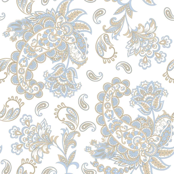 Paisley Floral Oriental Ethnique Pattern Motifs Tissu Indien Ornemental Sans — Image vectorielle