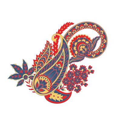 Paisley vektör deseni. Muhteşem akış, yapraklar