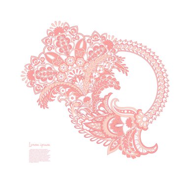 Paisley izole desen. Batik tarzı vintage illüstrasyon