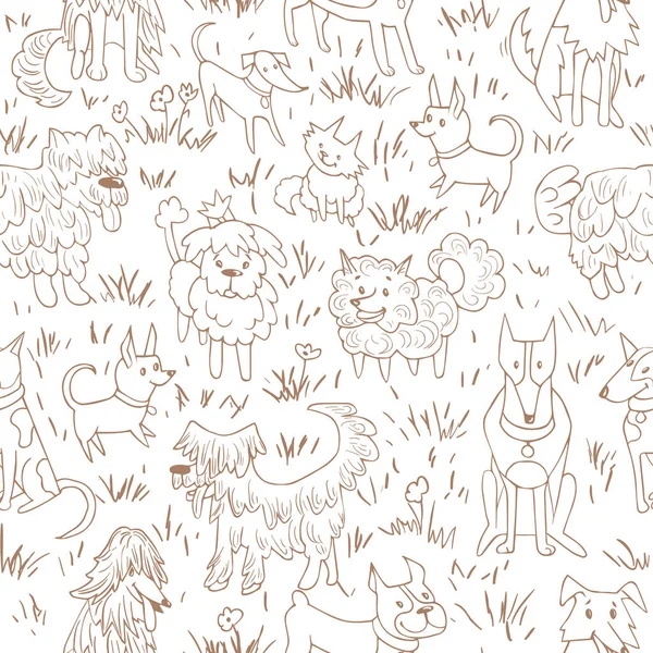 Şirin köpek deseni. Buldog, kısa kuyruk, dachshund, bullterrier, doberman, spitz, chihuahua