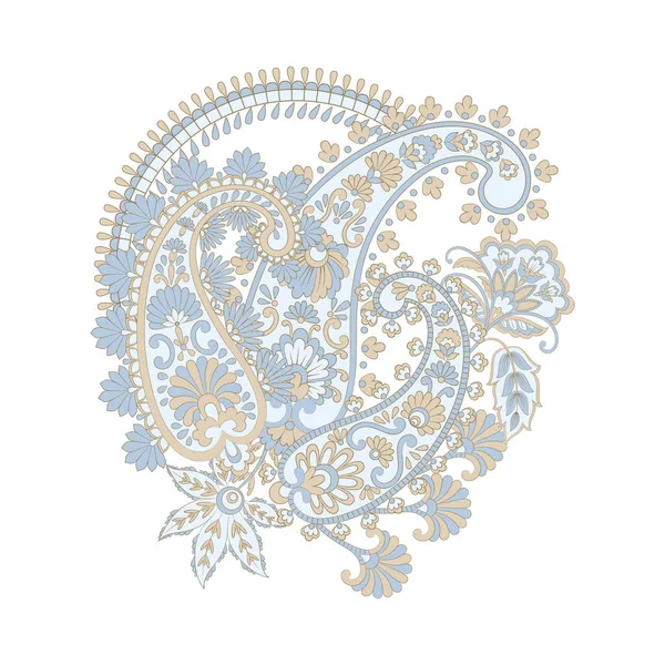 Motif Floral Avec Ornement Paisley Illustration Vectorielle — Image vectorielle