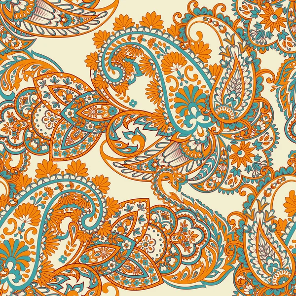 Paisley Vektör Deseni. Kusursuz Asya Tekstil Arkaplanı