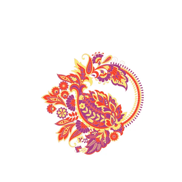 Paisley izole desen. Batik tarzı vintage illüstrasyon