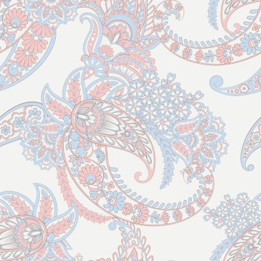 Paisley dikişsiz çiçek deseni. Damask vintage arkaplanı