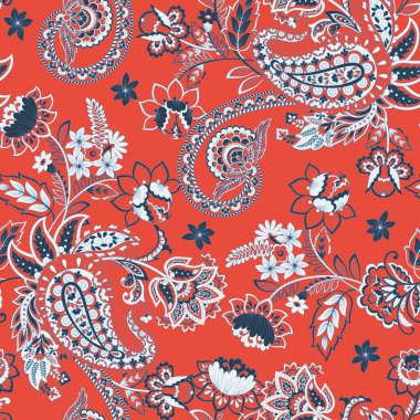 Şal desenli. Kusursuz eski çiçek arkaplanı