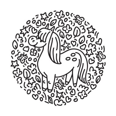 Şirin küçük midilli vektör çizimi