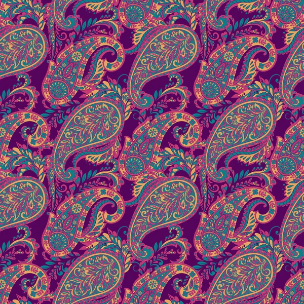 Paisley Pattern Fond Textile Asiatique Sans Couture — Image vectorielle