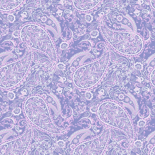 Modèle Sans Couture Vecteur Paisley Fantastique Fleur Feuilles Peinture Style — Image vectorielle