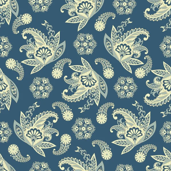 Paisley Model Floral Fără Sudură Damasc Fundal Vintage — Vector de stoc