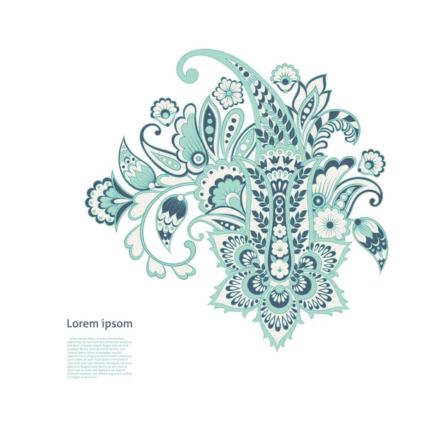 Paisley izole desen. Batik tarzı vintage illüstrasyon