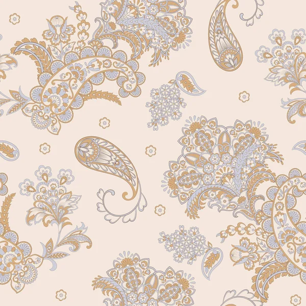 Damas Paisley Motif Vectoriel Sans Couture Fond Vintage Floral — Image vectorielle