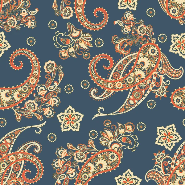 Patrón Paisley Sin Costura Tradicional Adorno Floral Indio — Archivo Imágenes Vectoriales