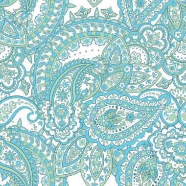 Damask desenli, dikişsiz desen. Etnik vektör arkaplanı