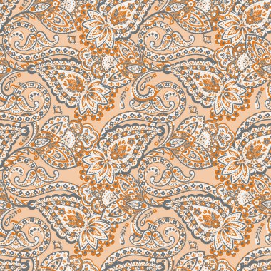 Paisley tarzı, çiçeksiz desen. Süslü Damask arkaplanı
