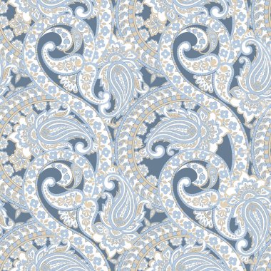 Paisley çiçekli, dikişsiz desen