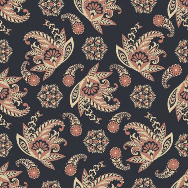 Paisley dikişsiz çiçek deseni. Damask vintage arkaplanı