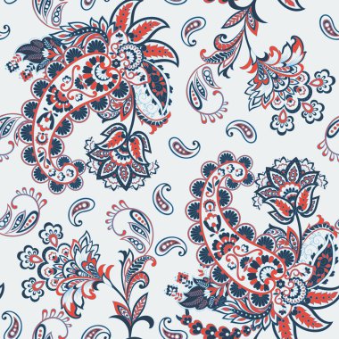 Paisley Çiçek Doğulu Etnik Düzen. Kusursuz Hint kumaşı desenleri..