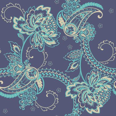 Paisley dikişsiz desen. Hint süsü. 