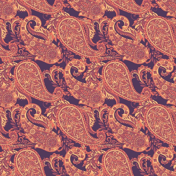 Patrón Paisley Fondo Textil Asiático Sin Costuras — Vector de stock