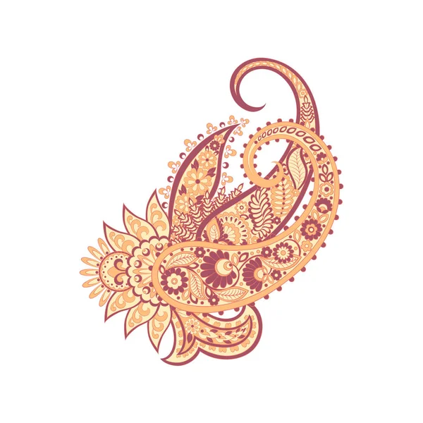 Paisley Vektormuster Isoliert Floral Vintage Illustration — Stockvektor