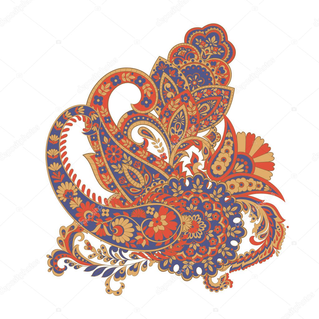 Isolated paisley ornament. Vector illustration
