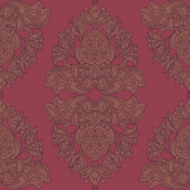 Damask Kusursuz Düzen. Çiçekli eski duvar kâğıdı