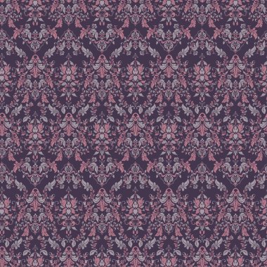 Süslü, klasik duvar kâğıdı. Vektörsüz desen